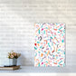 Curly und Zickzack-Streifen Weiß Abstract Kunst Druck