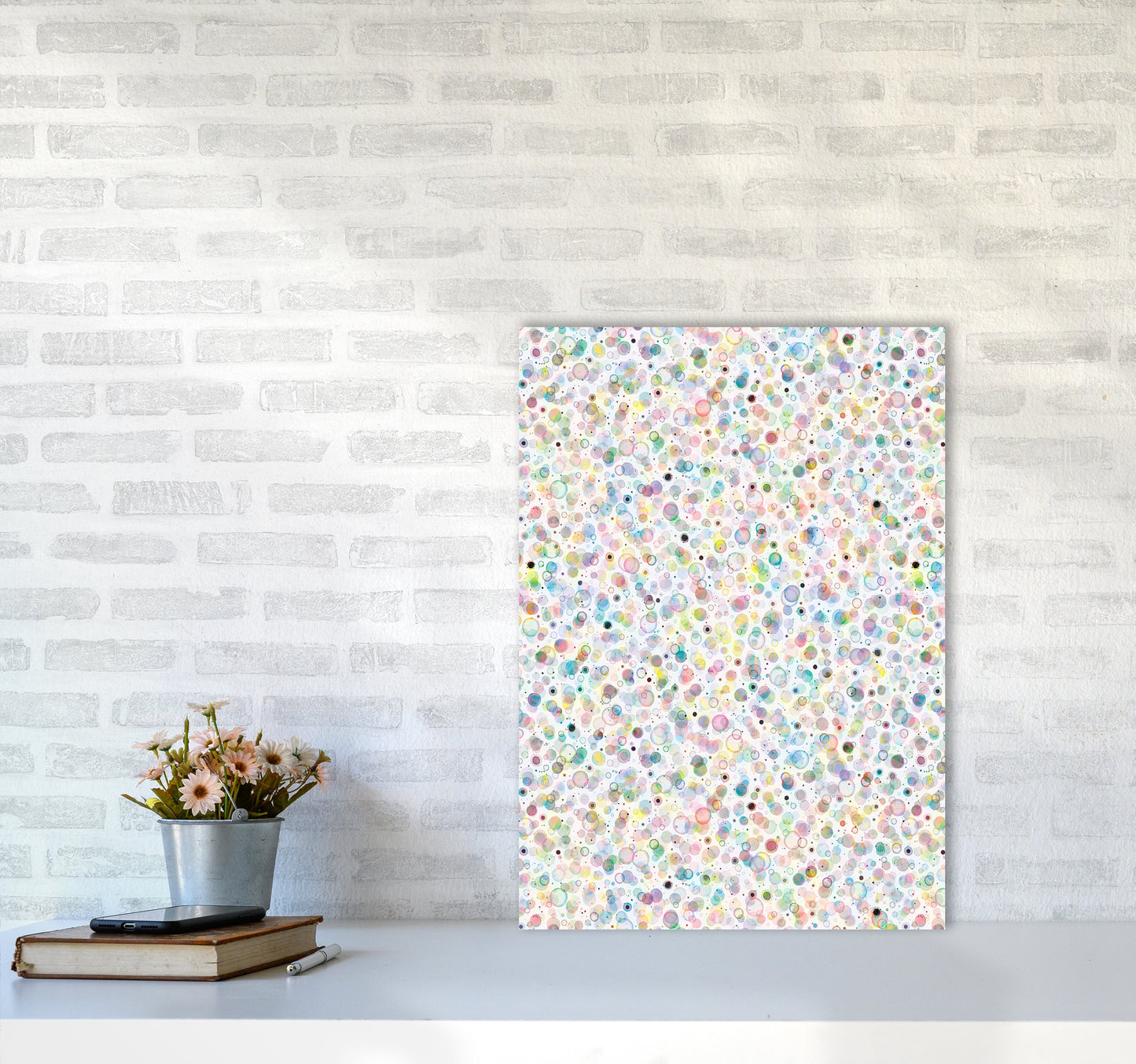 Cosmic Bubbles Buntfarbige Abstrakte Kunstdruck