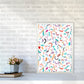 Curly und Zickzack-Streifen Weiß Abstract Kunst Druck