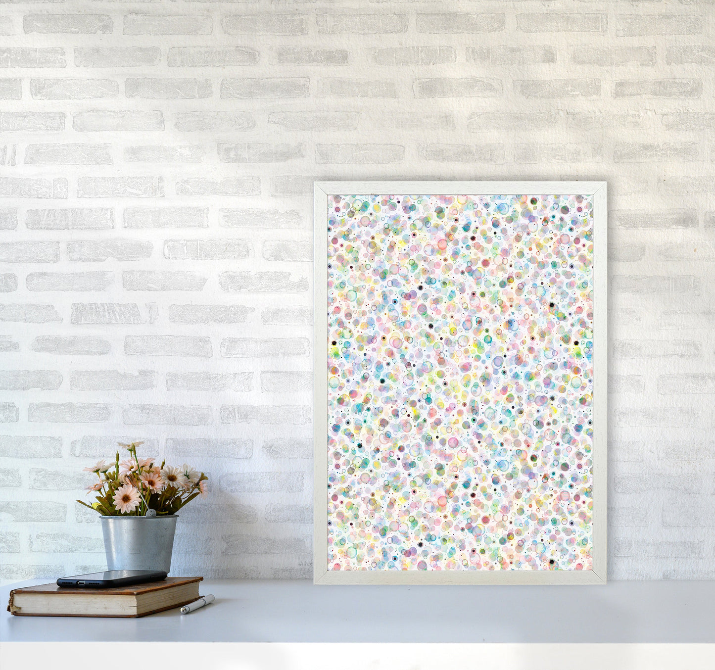 Cosmic Bubbles Buntfarbige Abstrakte Kunstdruck