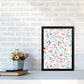 Curly und Zickzack-Streifen Weiß Abstract Kunst Druck