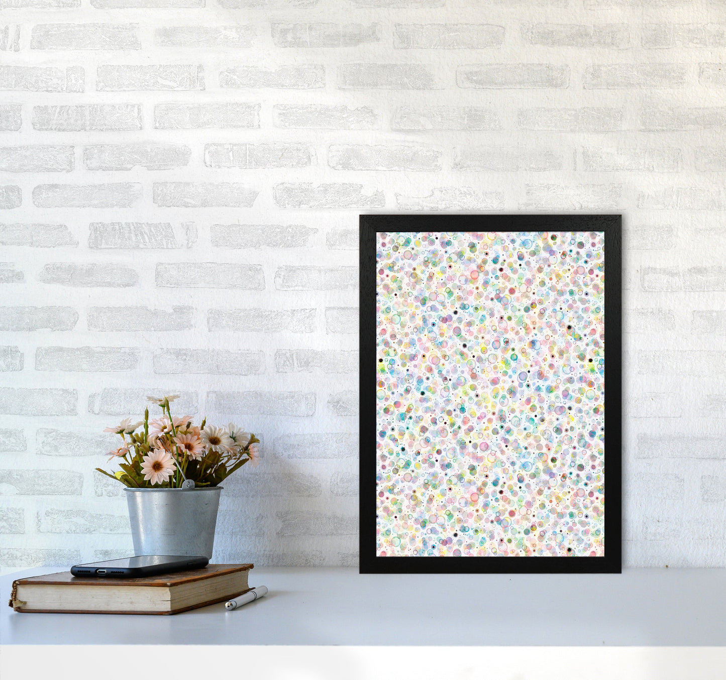 Cosmic Bubbles Buntfarbige Abstrakte Kunstdruck