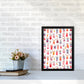 Niedliche Winter-Rehe Kinder Abstract Kunstdruck