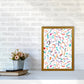 Curly und Zickzack-Streifen Weiß Abstract Kunst Druck