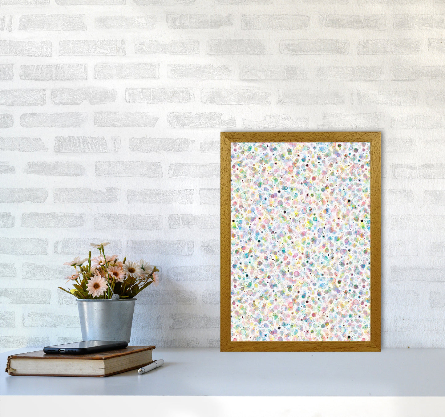 Cosmic Bubbles Buntfarbige Abstrakte Kunstdruck