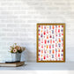 Niedliche Winter-Rehe Kinder Abstract Kunstdruck