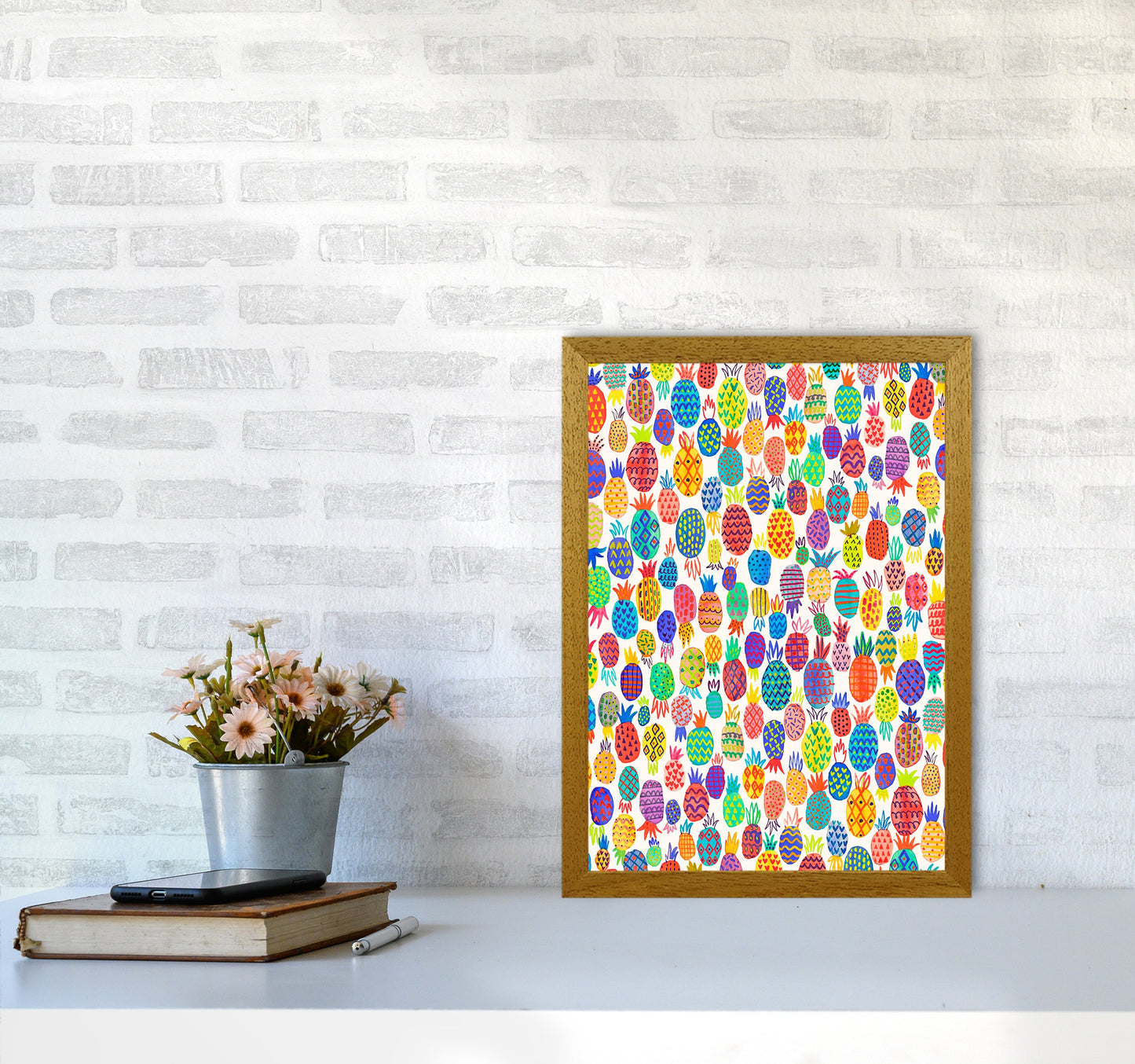 Niedliche Ananas Abstract Kunst Druck