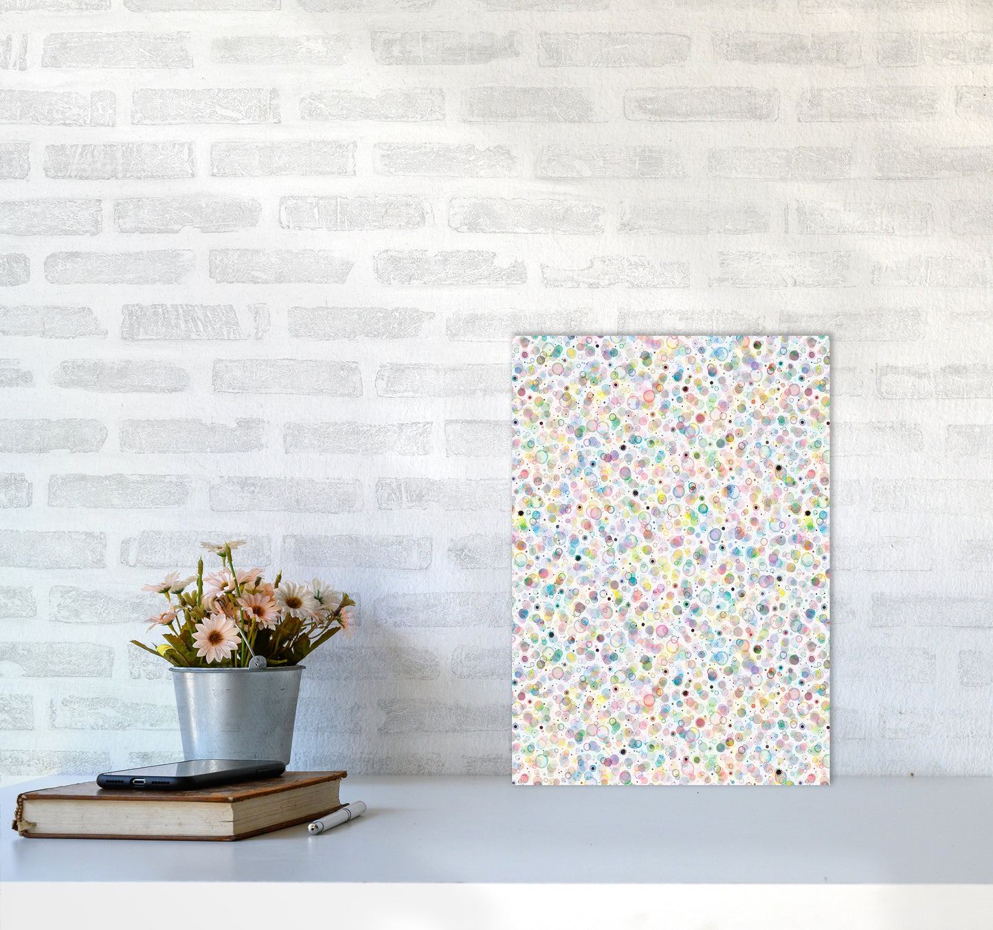 Cosmic Bubbles Buntfarbige Abstrakte Kunstdruck