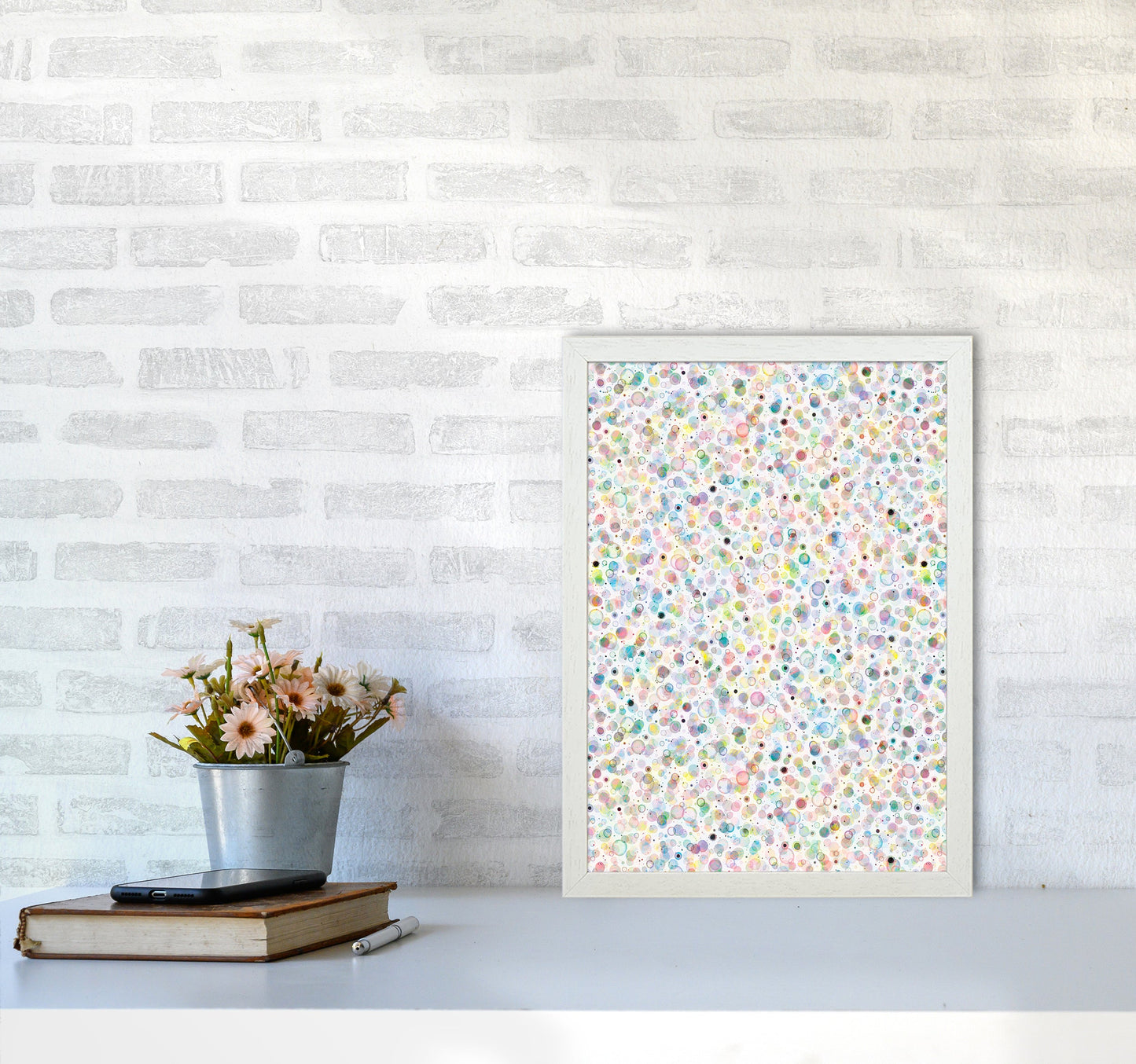 Cosmic Bubbles Buntfarbige Abstrakte Kunstdruck