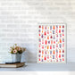 Niedliche Winter-Rehe Kinder Abstract Kunstdruck