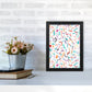 Curly und Zickzack-Streifen Weiß Abstract Kunst Druck