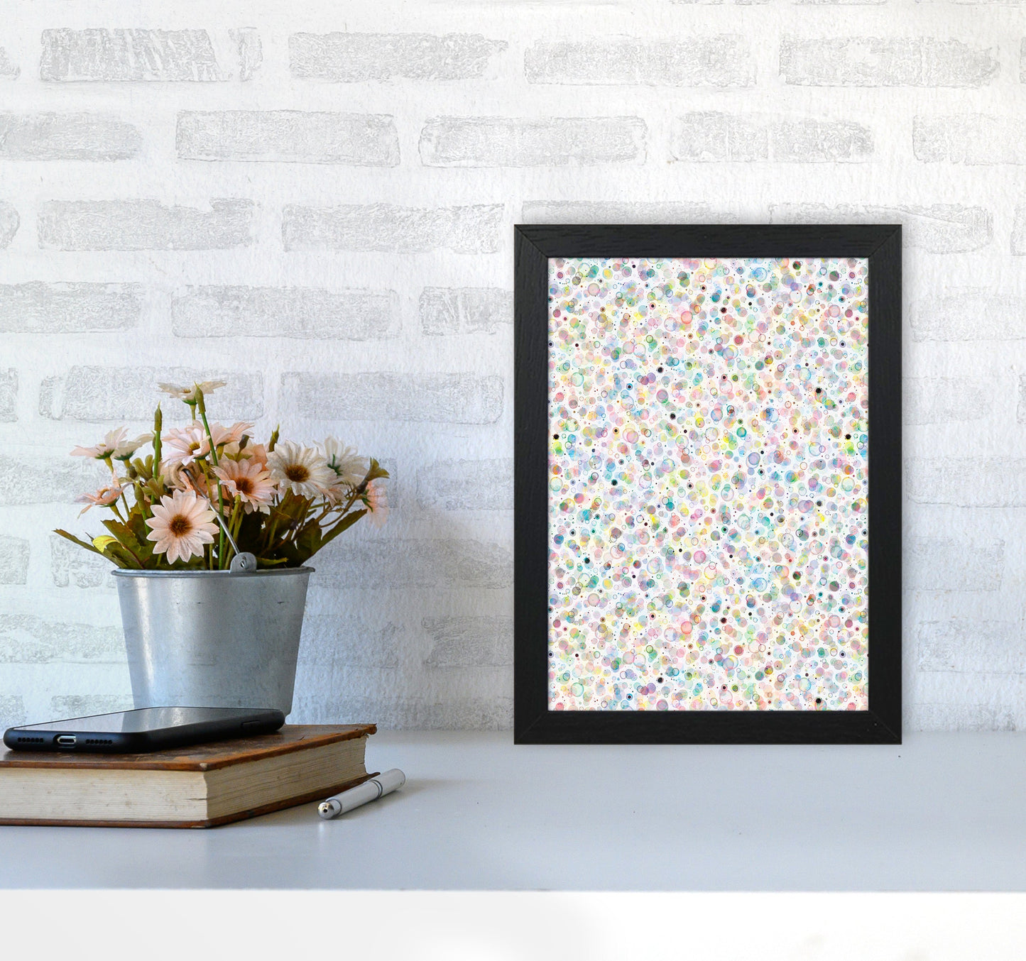 Cosmic Bubbles Buntfarbige Abstrakte Kunstdruck