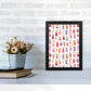 Niedliche Winter-Rehe Kinder Abstract Kunstdruck