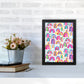 Niedliches Aquarell Regenbögen Abstract Art Print