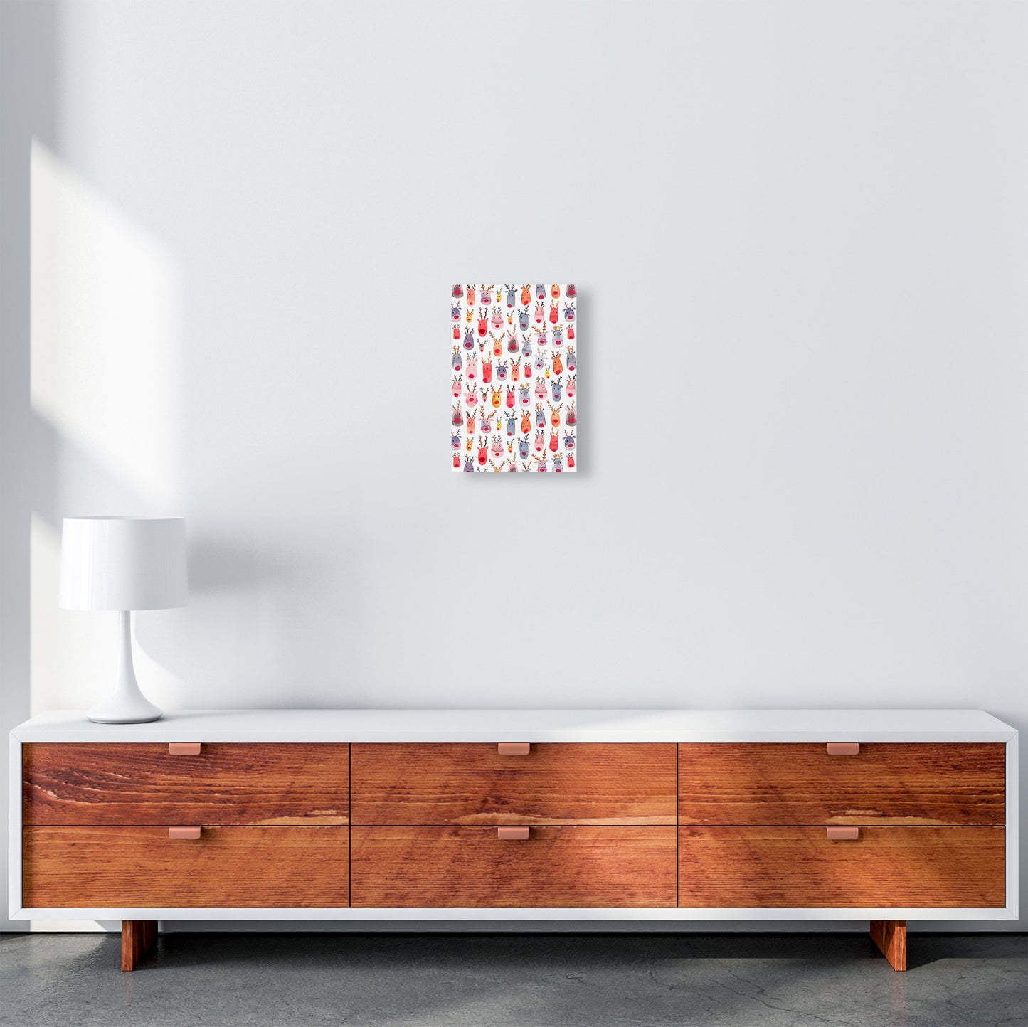 Niedliche Winter-Rehe Kinder Abstract Kunstdruck