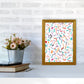 Curly und Zickzack-Streifen Weiß Abstract Kunst Druck