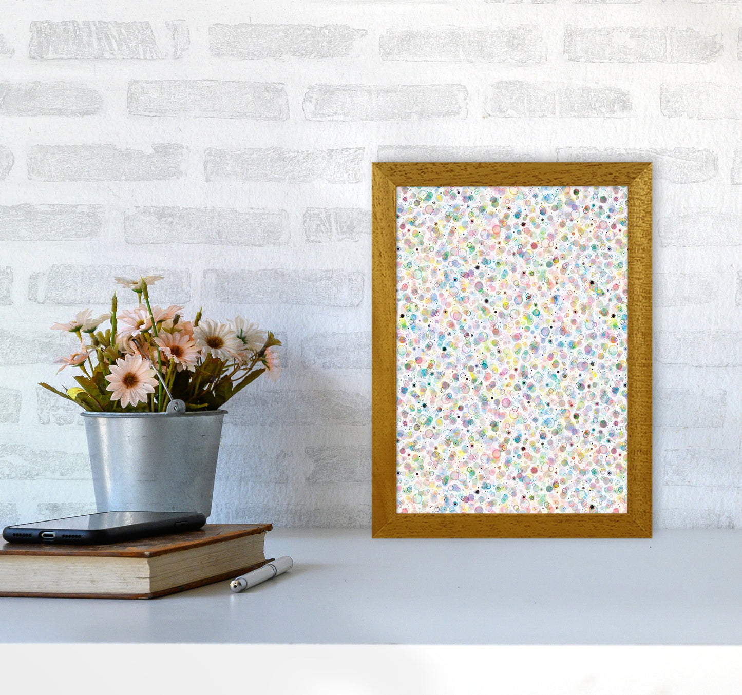Cosmic Bubbles Buntfarbige Abstrakte Kunstdruck