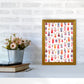 Niedliche Winter-Rehe Kinder Abstract Kunstdruck