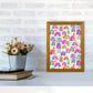 Niedliches Aquarell Regenbögen Abstract Art Print