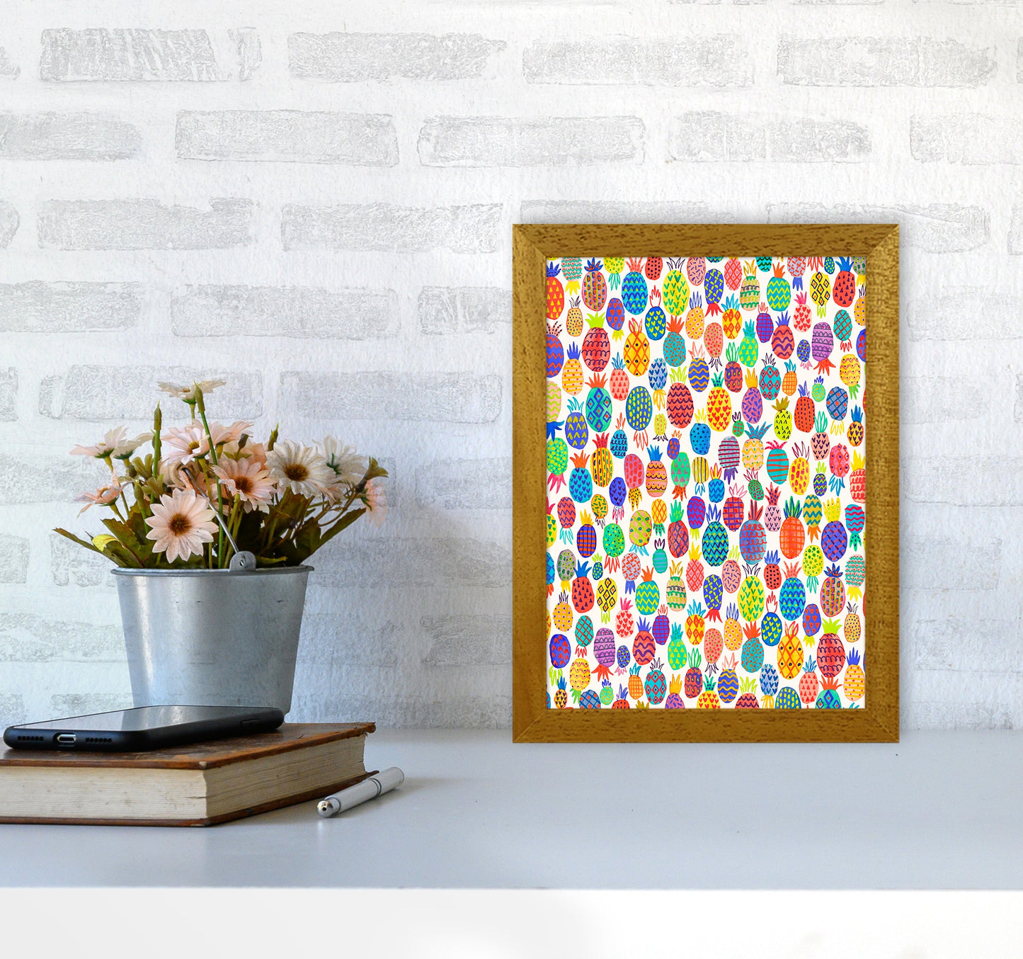 Niedliche Ananas Abstract Kunst Druck
