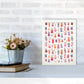 Niedliche Winter-Rehe Kinder Abstract Kunstdruck
