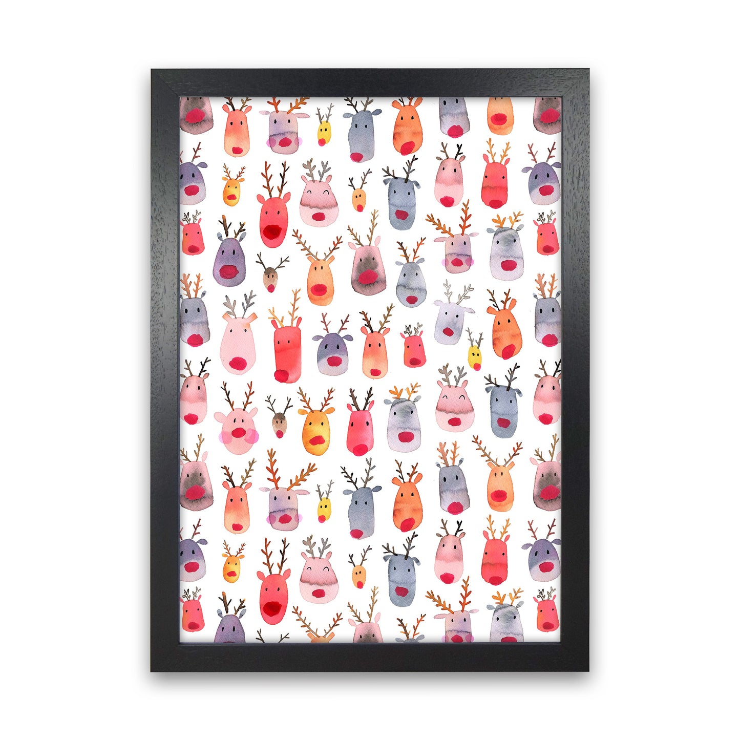Niedliche Winter-Rehe Kinder Abstract Kunstdruck