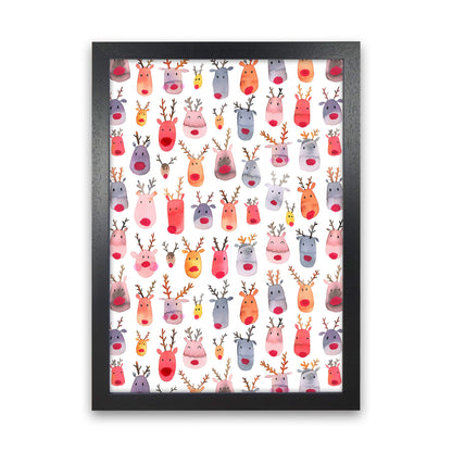 Niedliche Winter-Rehe Kinder Abstract Kunstdruck