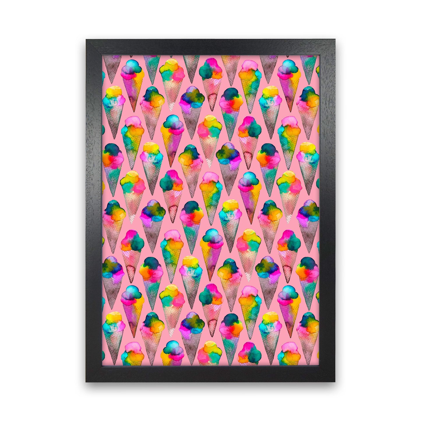 Cute Ice Creams Kids Pink Abstract Art Print