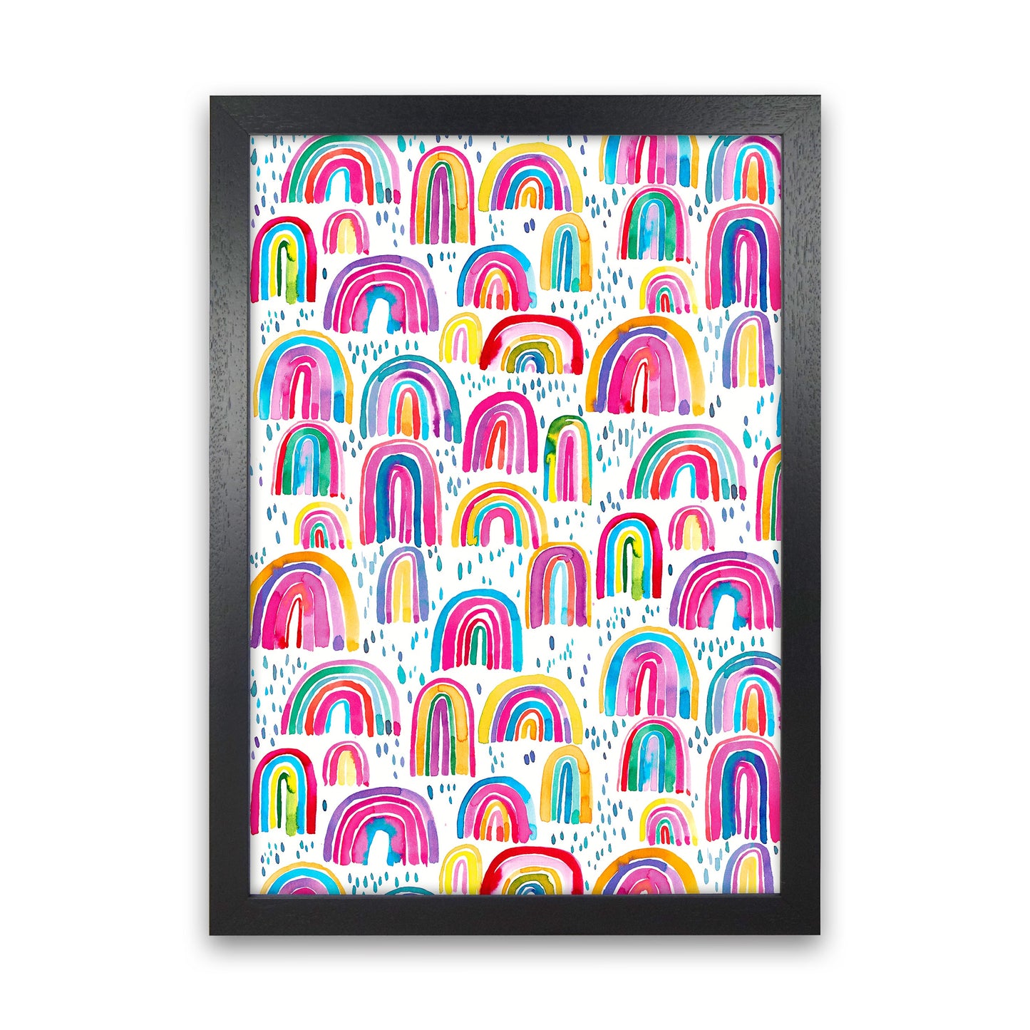 Niedliches Aquarell Regenbögen Abstract Art Print