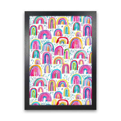 Niedliches Aquarell Regenbögen Abstract Art Print