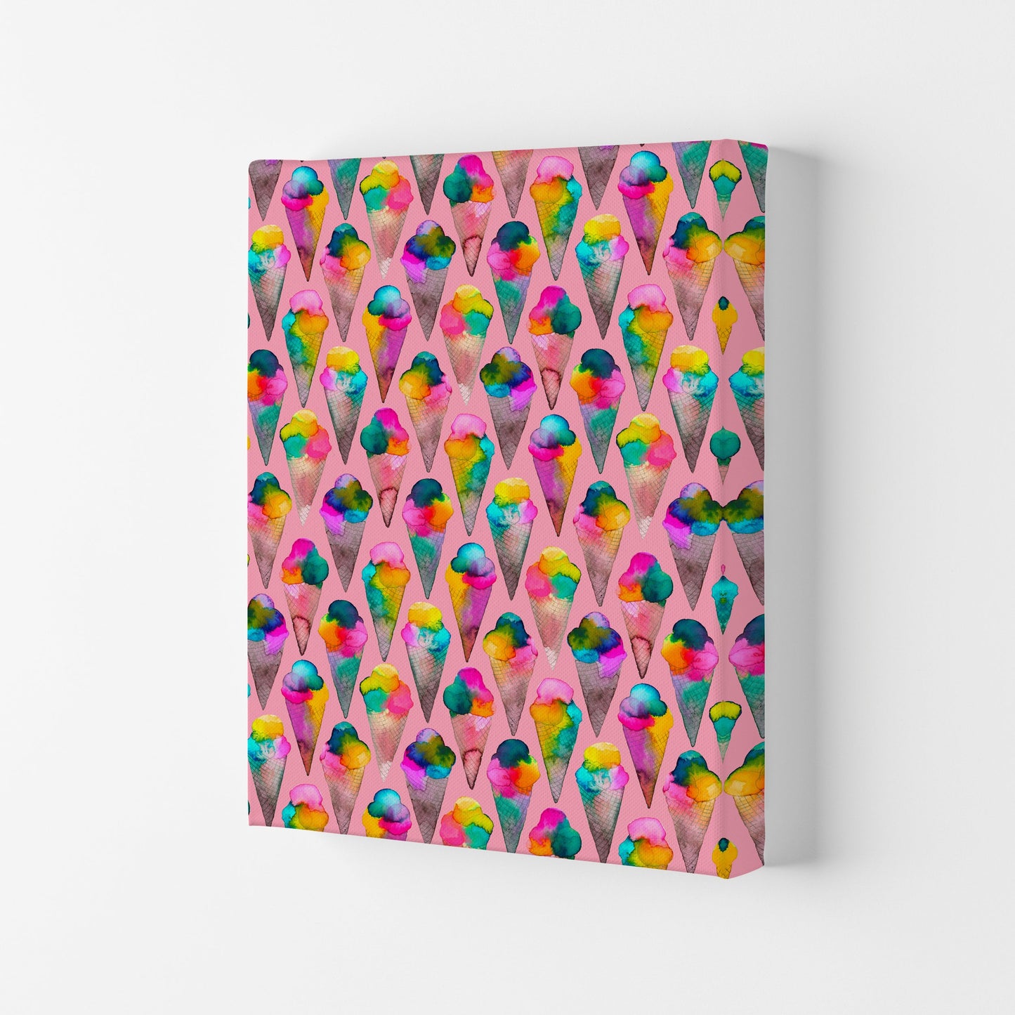 Cute Ice Creams Kids Pink Abstract Art Print