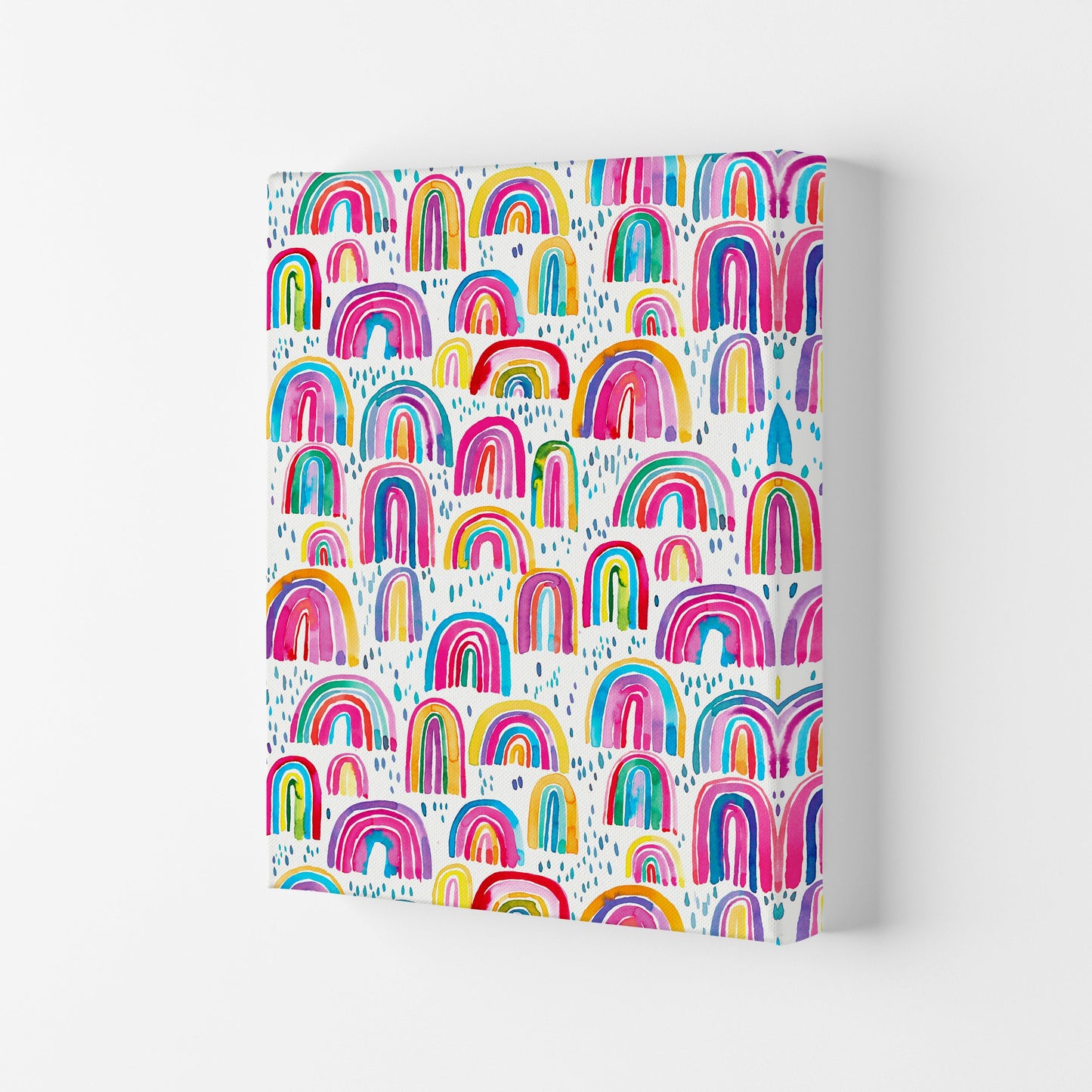 Niedliches Aquarell Regenbögen Abstract Art Print
