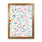 Curly und Zickzack-Streifen Weiß Abstract Kunst Druck