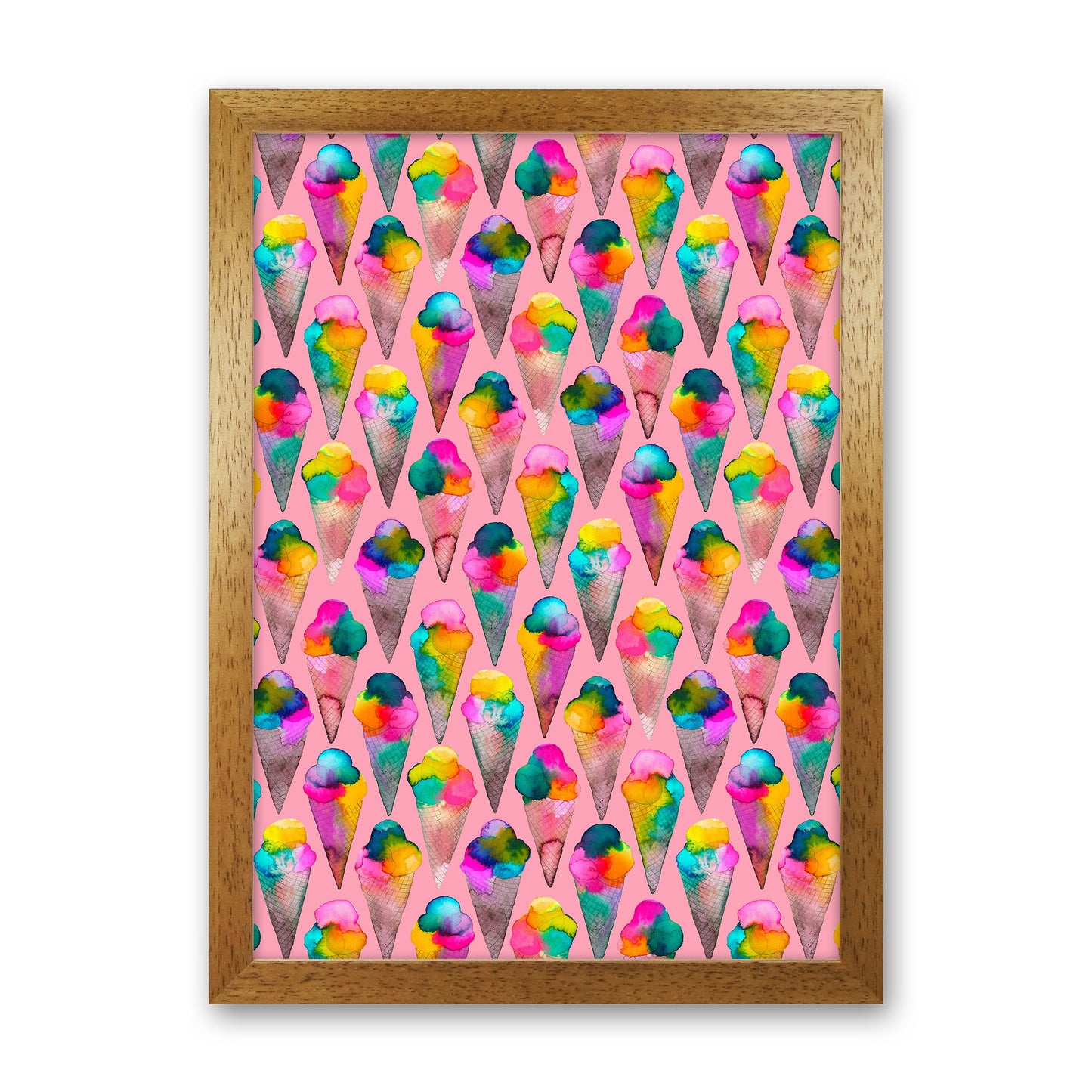 Cute Ice Creams Kids Pink Abstract Art Print