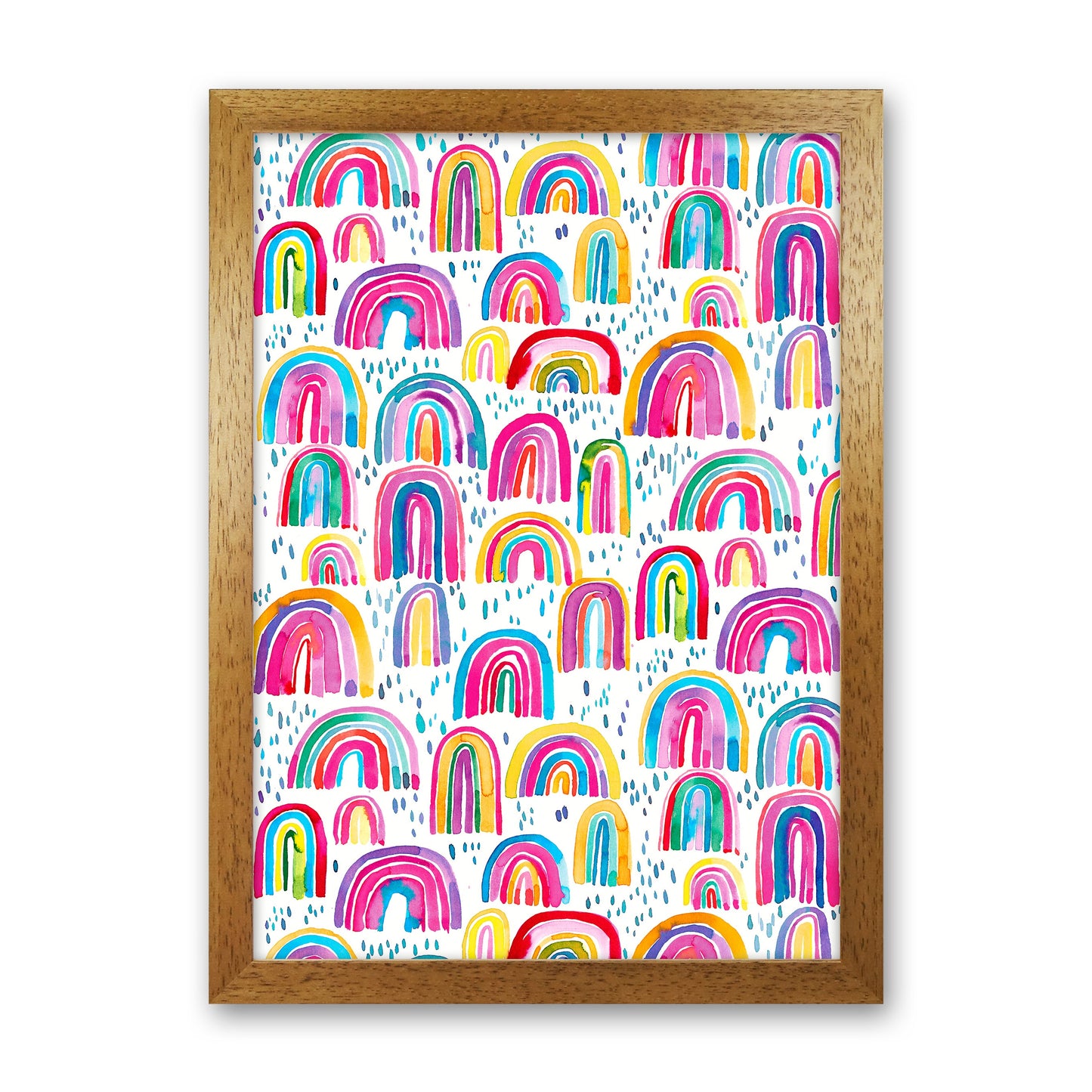 Niedliches Aquarell Regenbögen Abstract Art Print