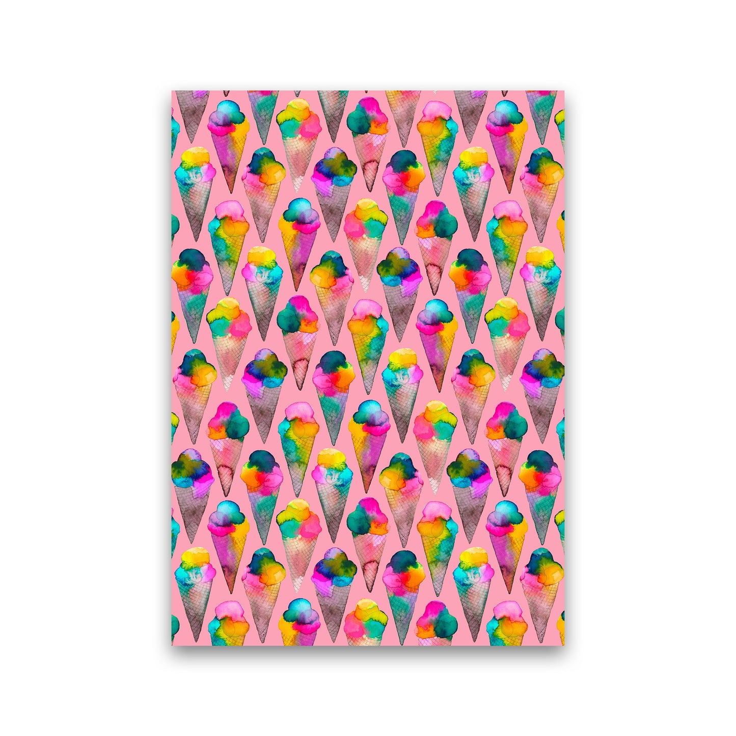 Cute Ice Creams Kids Pink Abstract Art Print