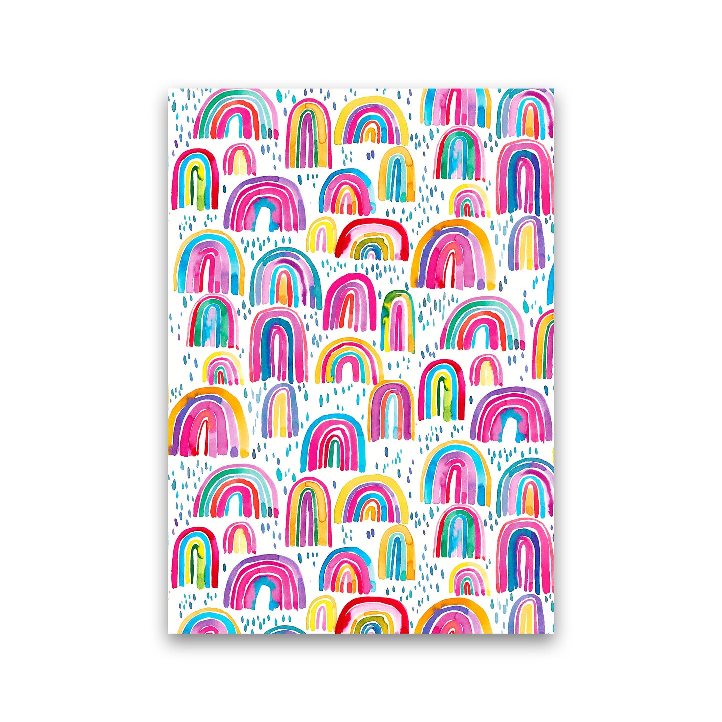 Niedliches Aquarell Regenbögen Abstract Art Print
