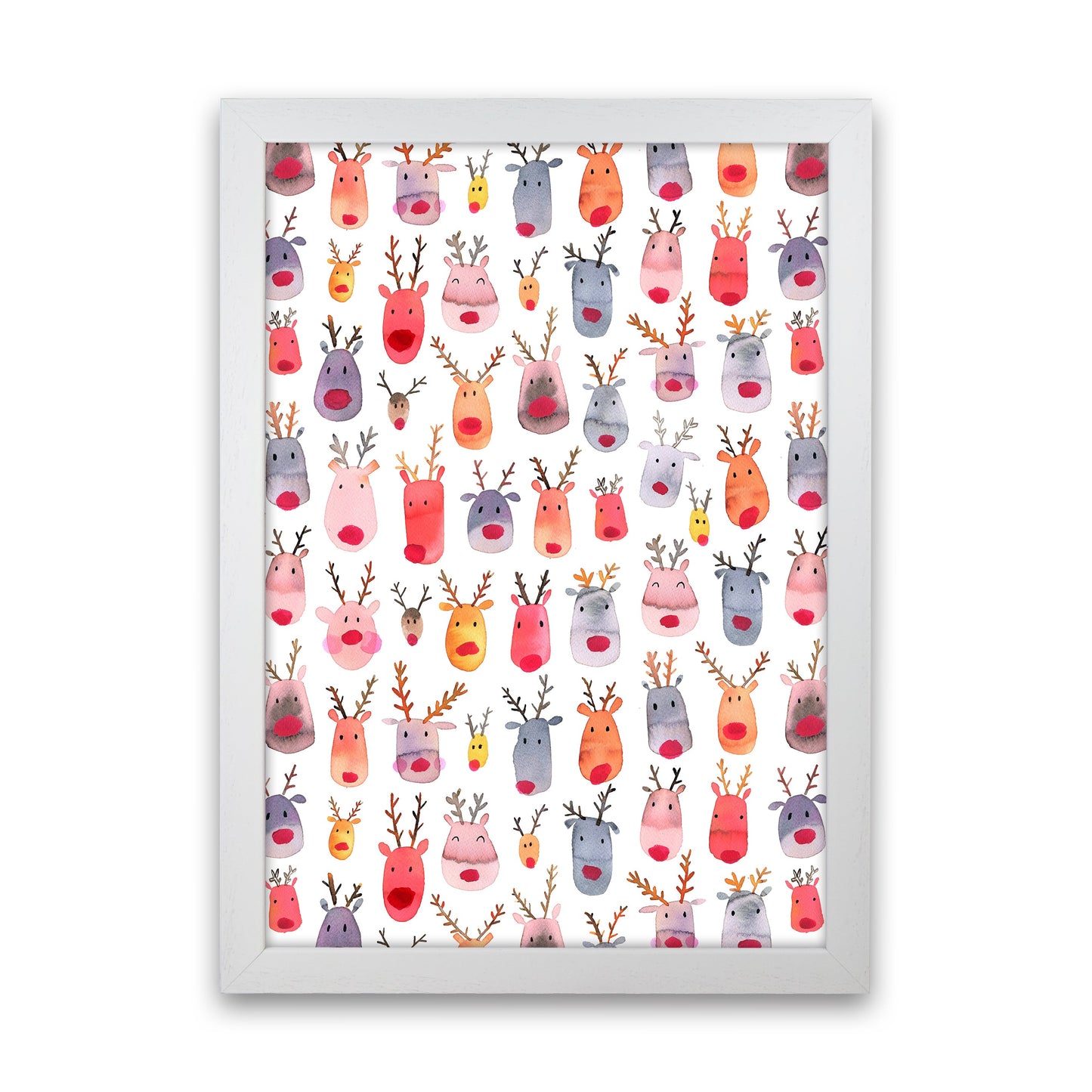 Niedliche Winter-Rehe Kinder Abstract Kunstdruck