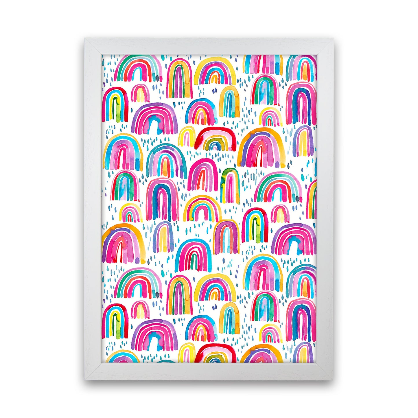 Niedliches Aquarell Regenbögen Abstract Art Print