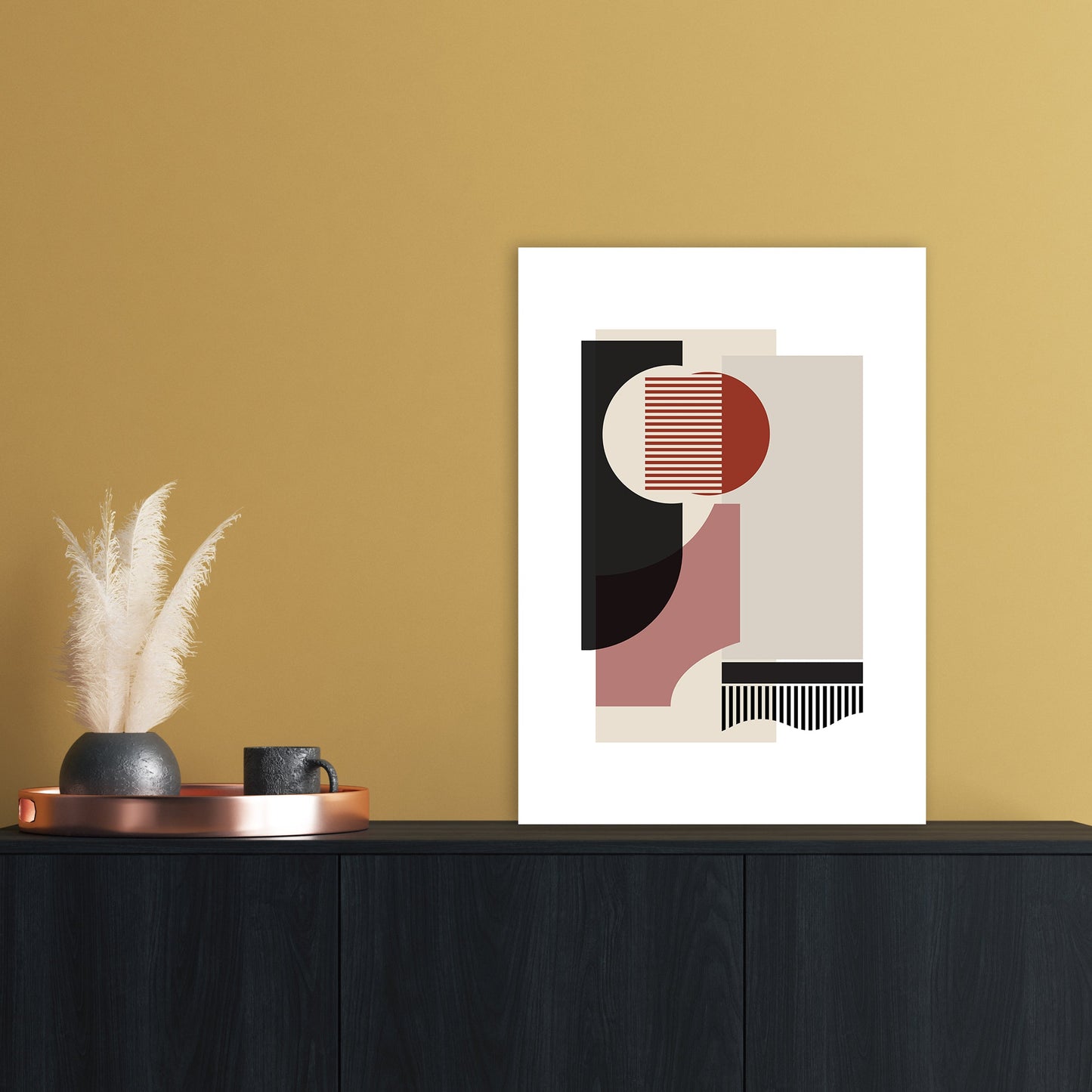 korrektur rose grau Abstrakte Kunst Druck