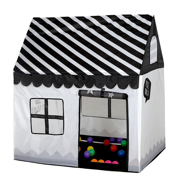 Frendorf | Haushalts Kinder Druck Spielzelt Kleines Spielhaus mit Matte (Schwarz Weiß)