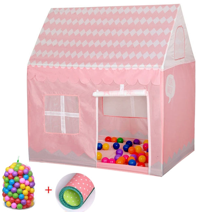 Frendorf | Haushalts Kinder Druckspielzelt Kleines Spielhaus mit 50 Ocean Bällen & Matte (Helles Pink)
