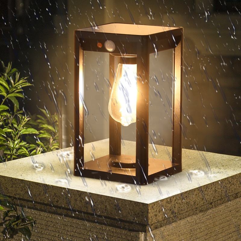 Frendorf | VeroLight Solar Säulenlampe | Solarbetrieb | Wetterfest | Außenbeleuchtung für Garten & Terrasse