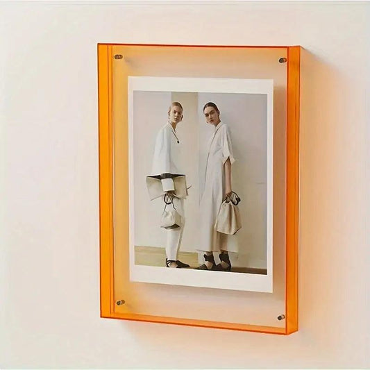 Neon Transparenter Fotorahmen – Minimalistischer Acryl Bilderrahmen für Modernes Dekor