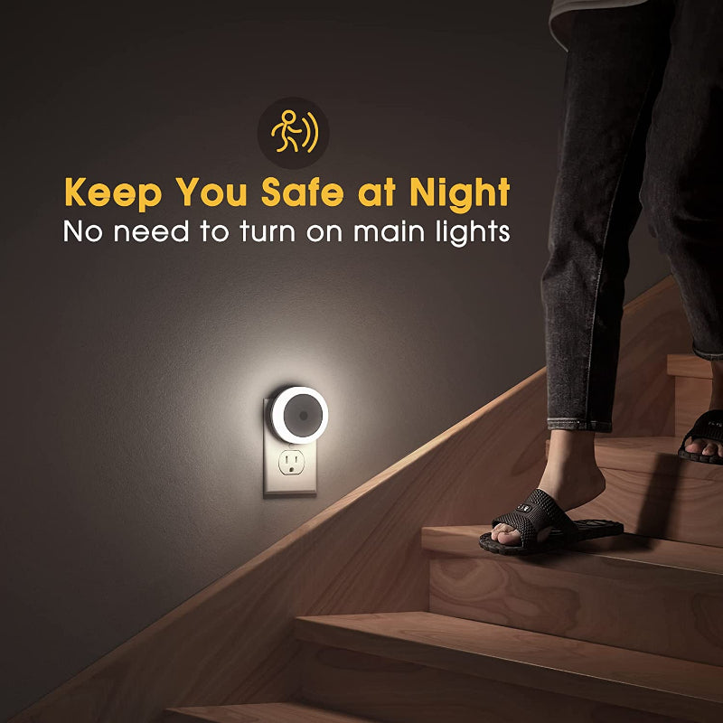 Nachtlichter Stecker in die Wand [4Pack], Nachtlicht mit Lichtsensoren, LED Nachtlicht für das Kinderzimmer, Baby Nachtlicht, Badezimmer Nachtlicht, Treppenlichter, Flurlicht