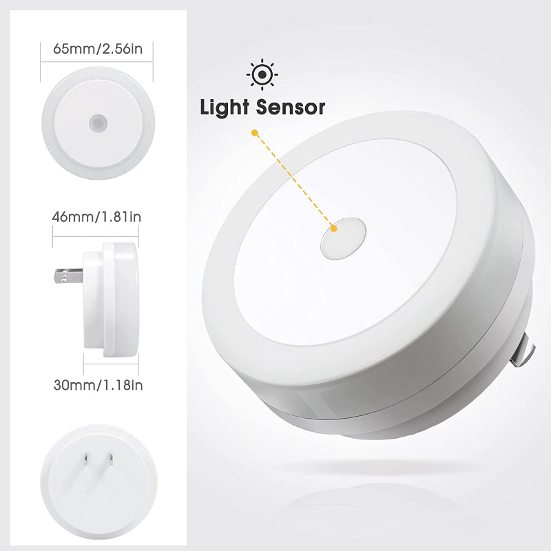 Nachtlichter Stecker in die Wand [4Pack], Nachtlicht mit Lichtsensoren, LED Nachtlicht für das Kinderzimmer, Baby Nachtlicht, Badezimmer Nachtlicht, Treppenlichter, Flurlicht