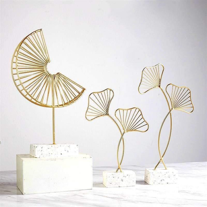 Frendorf | LeafyGlow Skulptur Dekofigur aus Metall | Ginkgo-Design | Wohnaccessoire | Tisch- und Regaldekoration