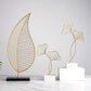 Frendorf | LeafyGlow Skulptur Dekofigur aus Metall | Ginkgo-Design | Wohnaccessoire | Tisch- und Regaldekoration