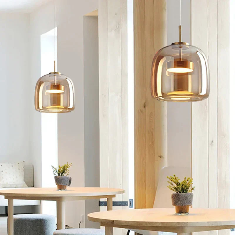 Frendorf | LumiPure Glas Pendelleuchte | Modernes Design | Stimmungslicht | Perfekt für Esszimmer & Wohnzimmer