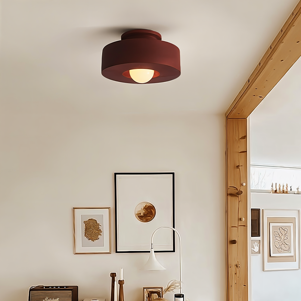 Frendorf | Nordische Deckenleuchte - LED Runde Licht Decke - Harz Semi Flush Beleuchtung